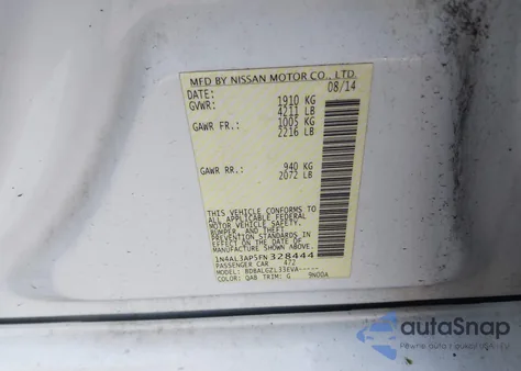 2015 Nissan Altima 2.5 S from USA, damaged, VIN 1N4AL3AP5FN328444